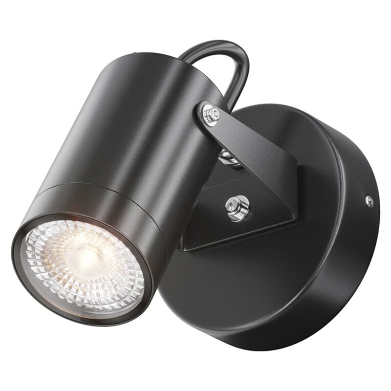 foto del prodotto lampada da parete moderna da esterno alluminio nero 1 luce gu10 50w ip65