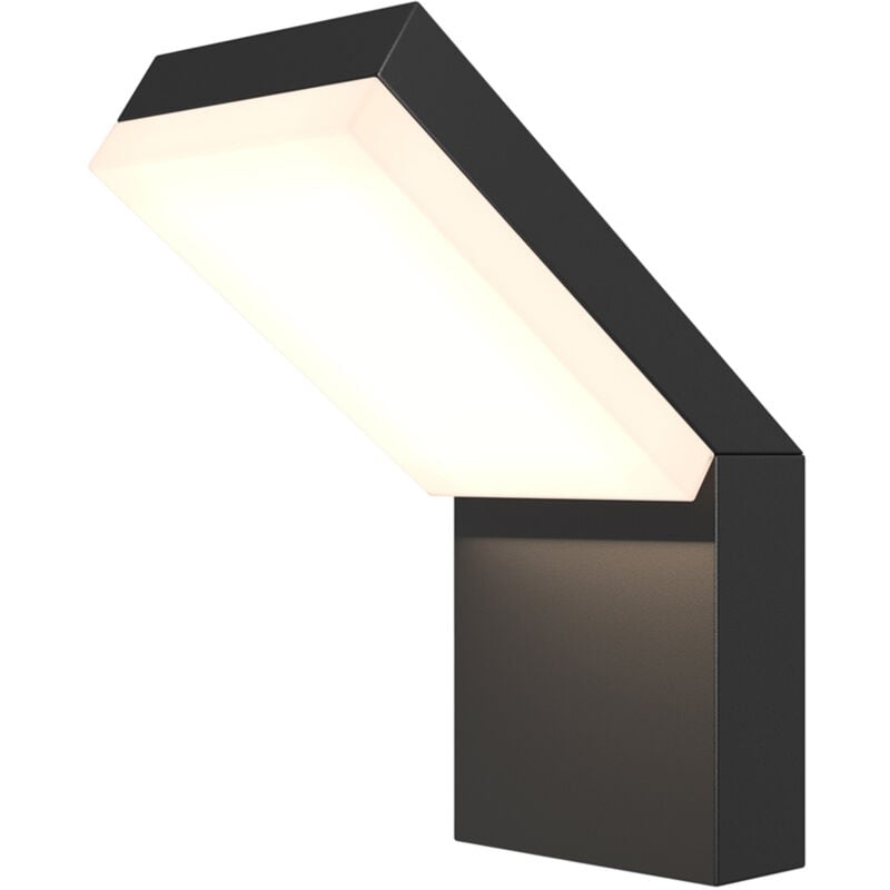 foto del prodotto lampada da parete moderna da esterno alluminio nero luce led 12w ip54
