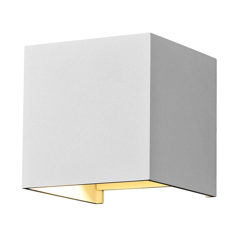 foto del prodotto lampada da parete moderna da esterno metallo bianco luce led 6w ip54