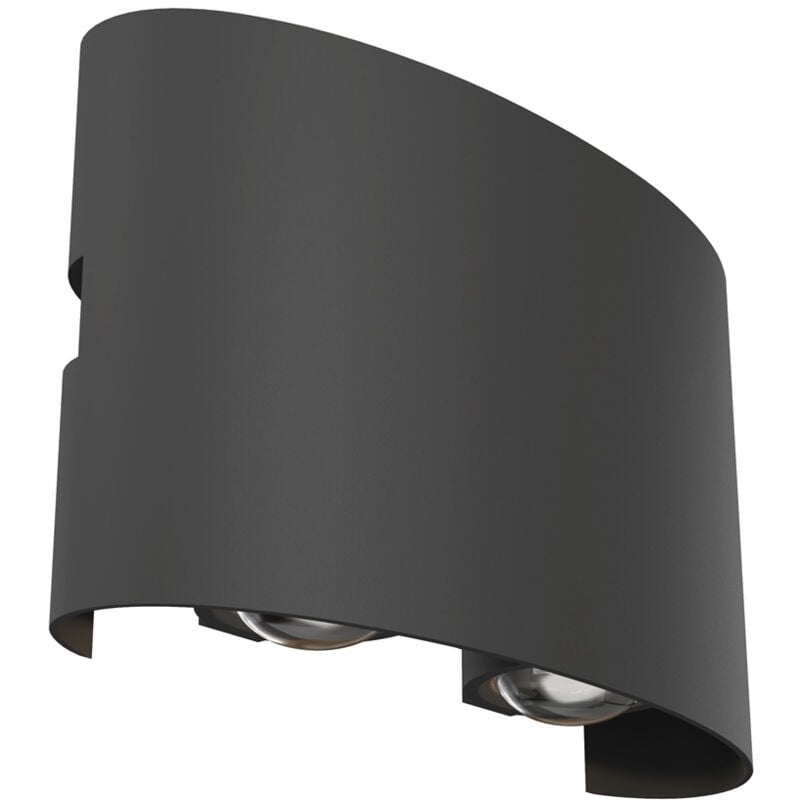 foto del prodotto lampada da parete moderna da esterno metallo grigio luce led 4w ip54