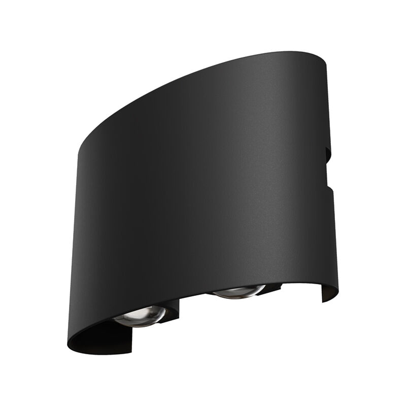 foto del prodotto lampada da parete moderna da esterno metallo nero luce led 4w ip54