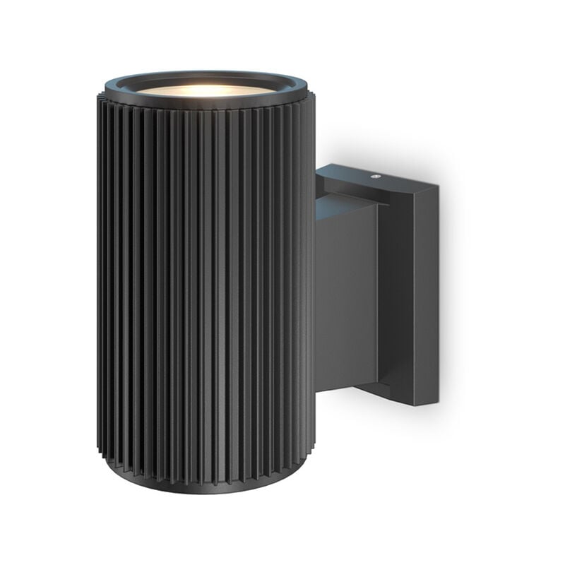 foto del prodotto lampada da parete moderna da esterno metallo nero luce1e27 60w ip54