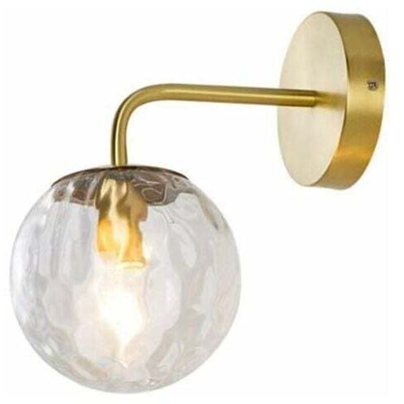 foto del prodotto lampada da parete moderna del nord europa con paralume a sfera in vetro, supporto in metallo ottone, semplice lampada da parete per soggiorno, camera