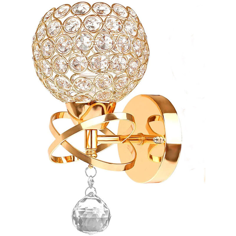 foto del prodotto lampada da parete moderna in cristallo di lusso con lampada da parete in cristallo lucido con taglio a diamante per camera da letto, soggiorno, sala
