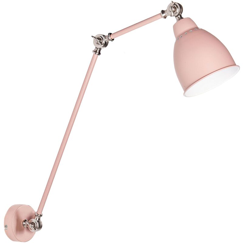 foto del prodotto lampada da parete moderna in metallo rosa pastello mississippi l