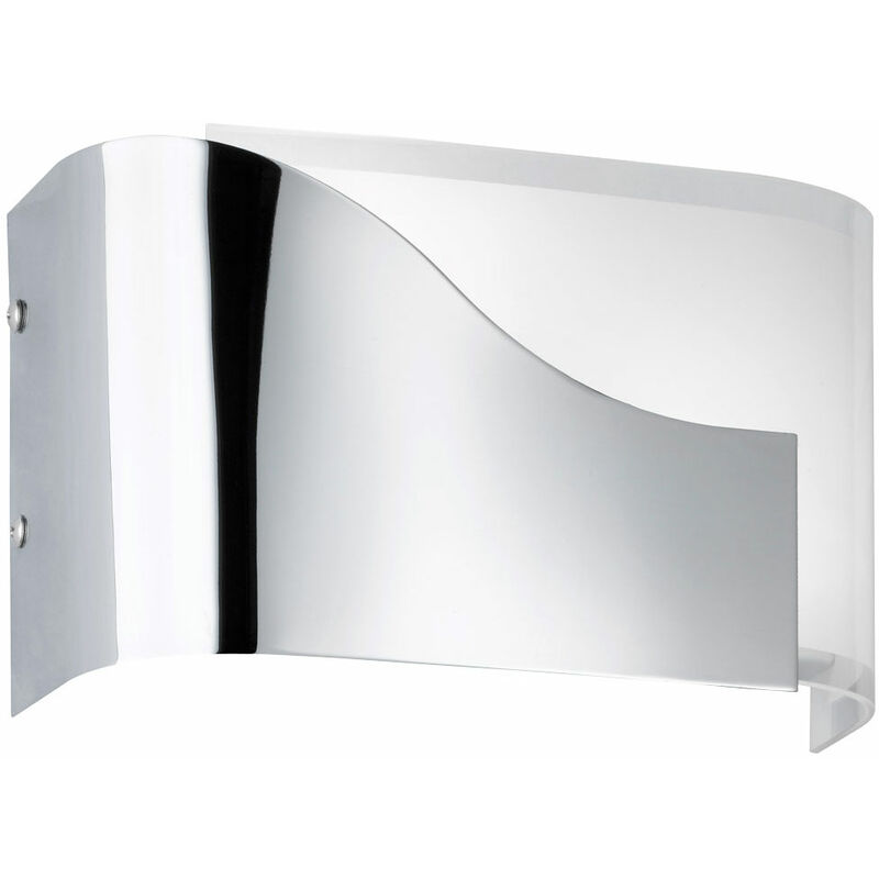 foto del prodotto lampada da parete moderna lampada da corridoio in vetro cromato, parzialmente satinata, 2x prese g9, axlxp 15x24,5x10 cm