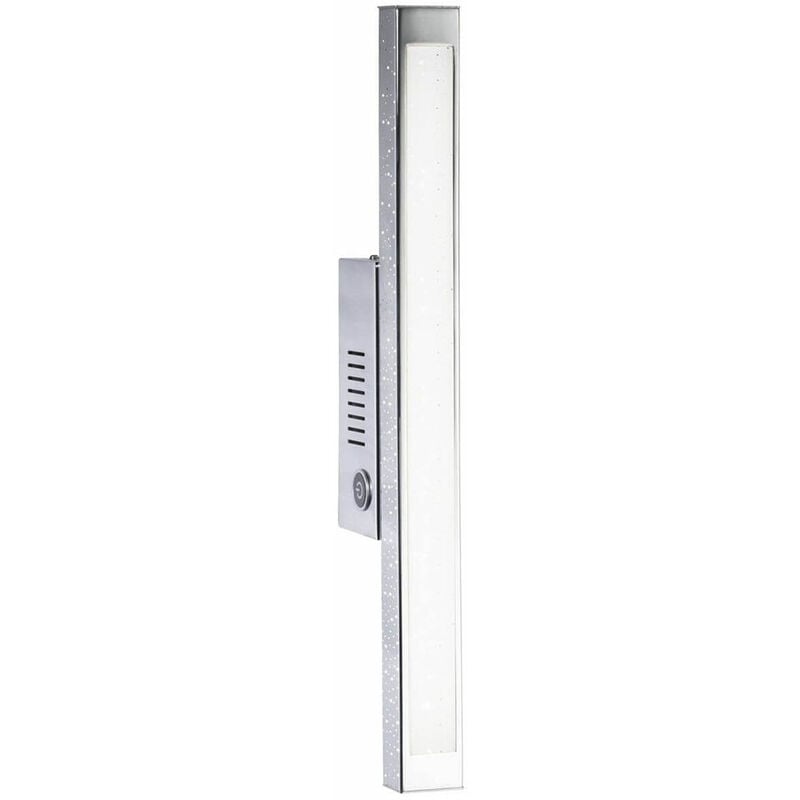 foto del prodotto lampada da parete moderna lampada da parete a led con dimmer tattile argento, metallo, 1x led 8,6w 600lm 3000k, lxpxh 42x4x9 cm wofi 4402.01.01.7000