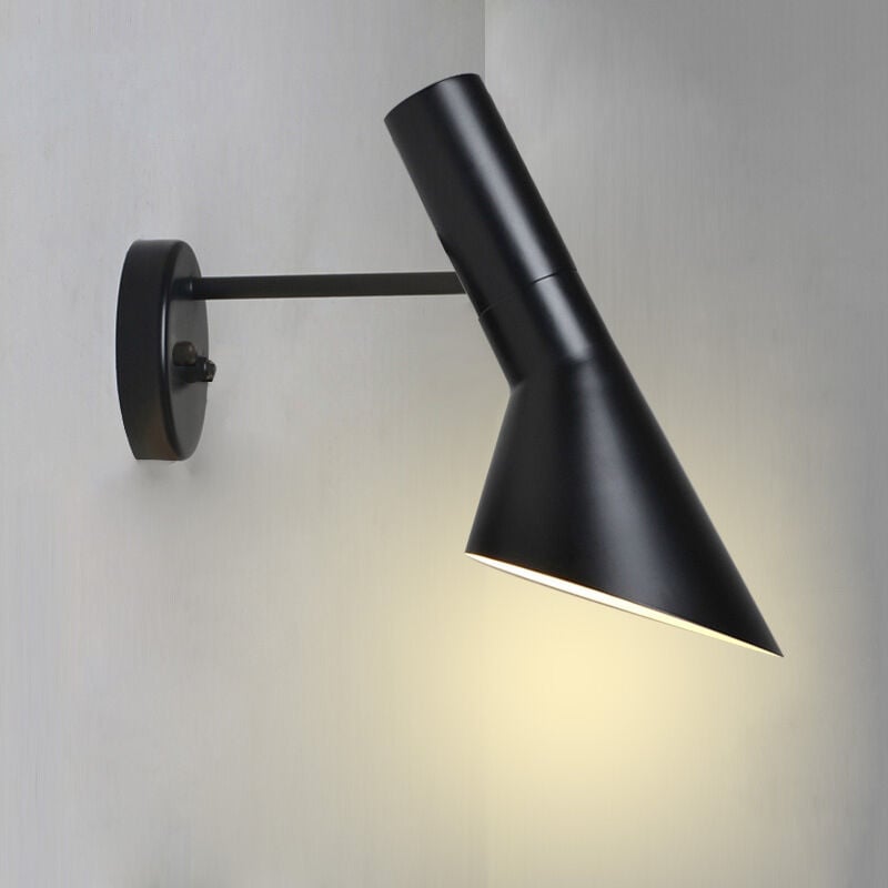 foto del prodotto lampada da parete moderna nordica con interruttore, elegante design regolabile, lampada da lettura e27 nera per camera da letto e soggiorno classe