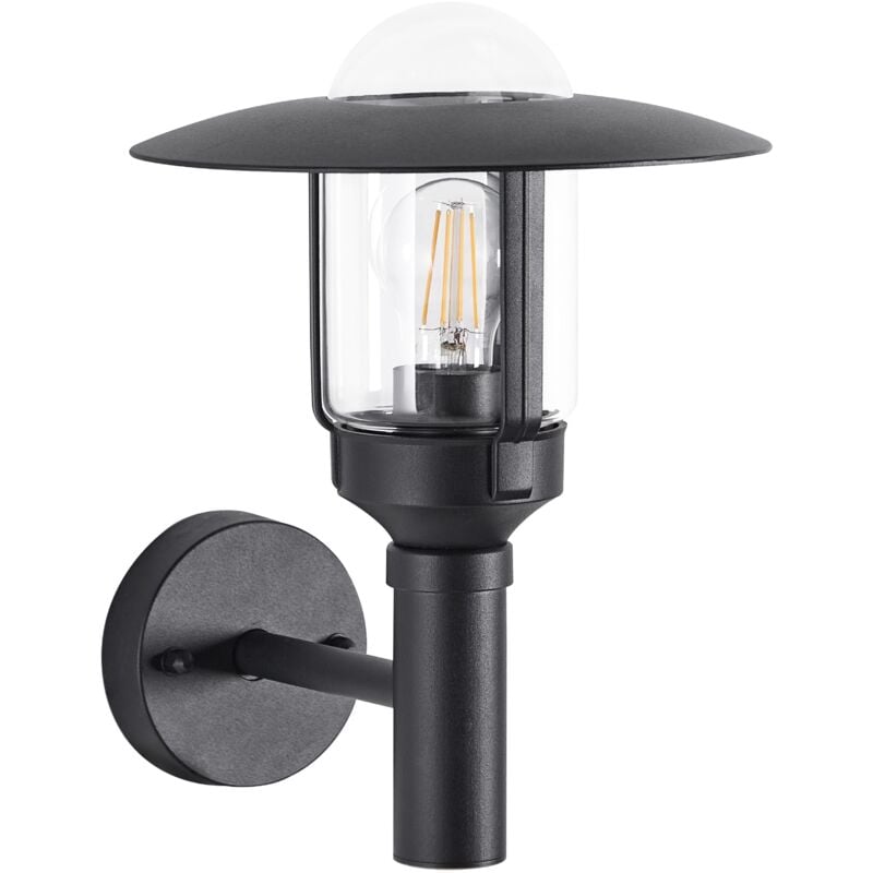 foto del prodotto lampada da parete moderna per esterni lampada a stelo in metallo alluminio vetro nero opaco tizu