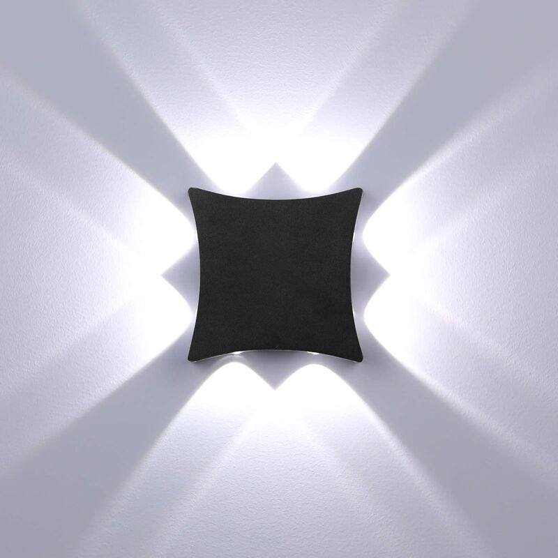 foto del prodotto lampada da parete moderna per interni ed esterni a led cob da 8 w, illuminazione da parete in alluminio impermeabile ip65, luce bianca fredda 6000 k,