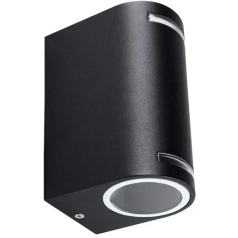 foto del prodotto lampada da parete muro esterno giardino luce sopra sotto 2 luci nero gu10