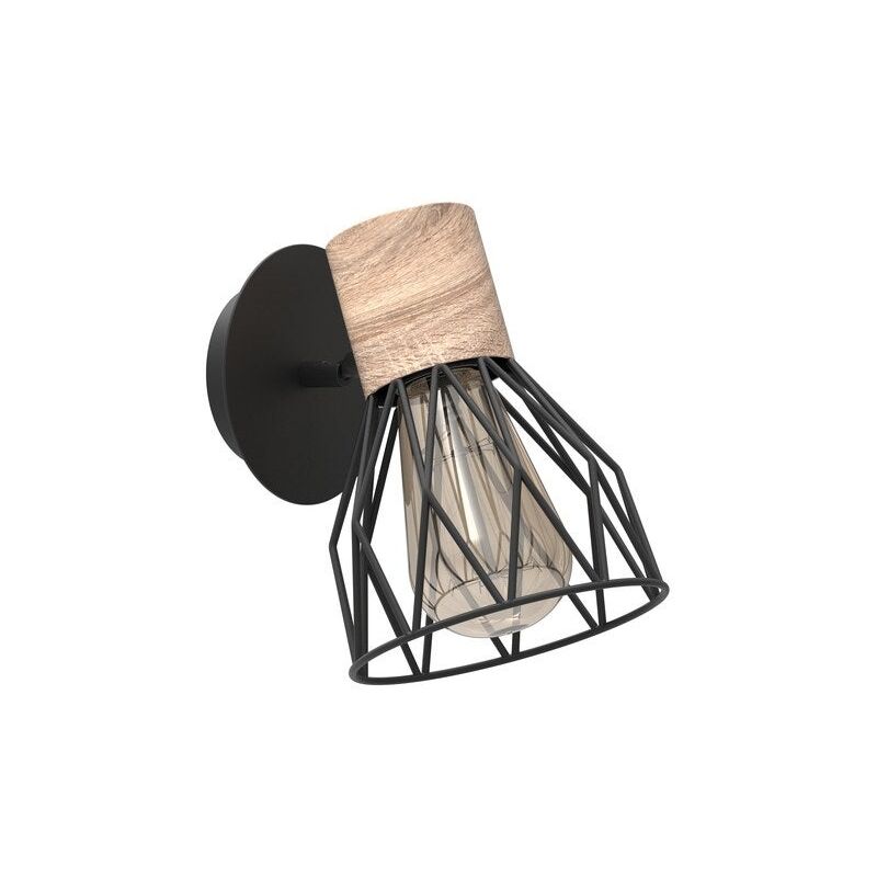 foto del prodotto lampada da parete, nature black metal legno seynave clayton 1 luce e seynave