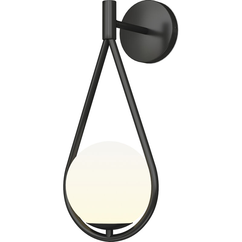 foto del prodotto lampada da parete nera paralume a sfera tear nero