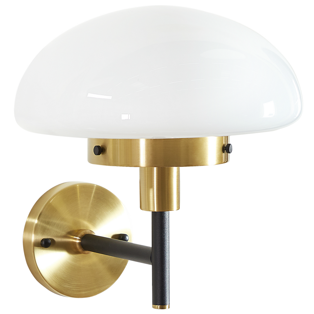 foto del prodotto lampada da parete nero dorato bianco vetro ferro 32 cm camera da letto soggiorno retro classic