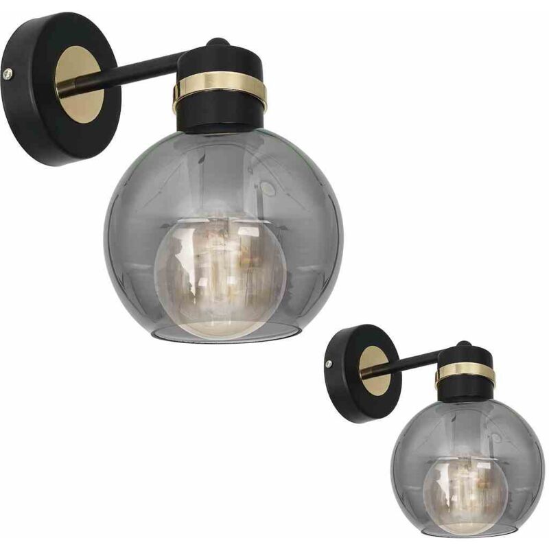 foto del prodotto lampada da parete omega nero oro 1xe27