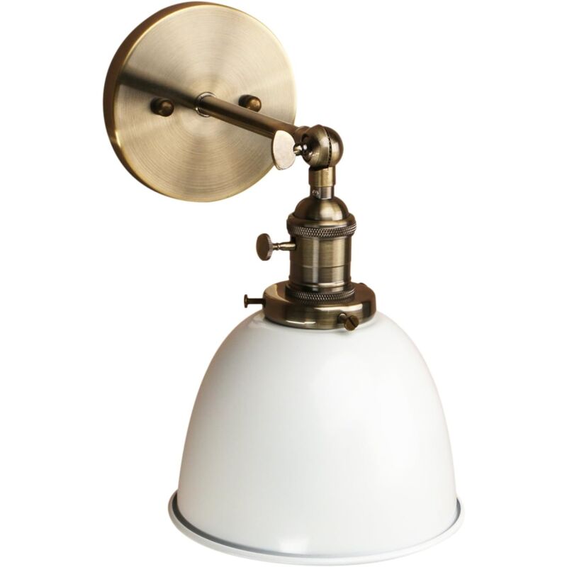 foto del prodotto lampada da parete orientabile in metallo stile scodella lampada da parete con paralume in ferro retroilluminazione industriale bianca senza