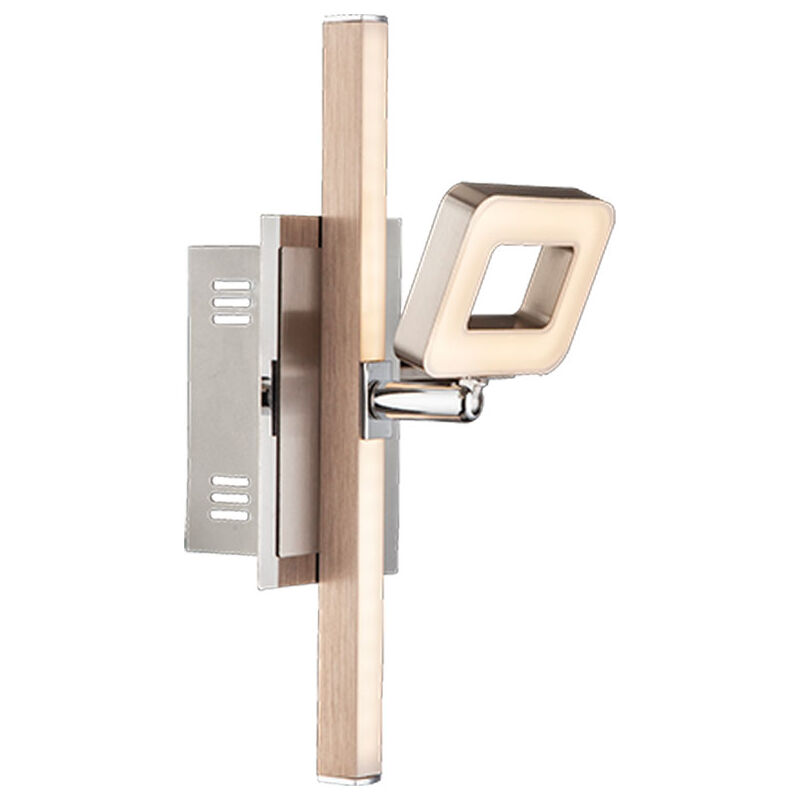foto del prodotto lampada da parete orientabile lampada da parete con interruttore illuminazione scale a led, cromo nichel opaco, 1x led 6w 540lm bianco caldo, lxpxh