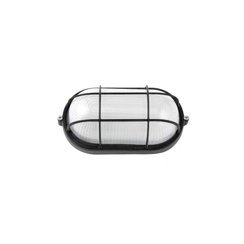 foto del prodotto lampada da parete ovale in alluminio apus small 1xe27 nero 9x21x10,5 cm ip44