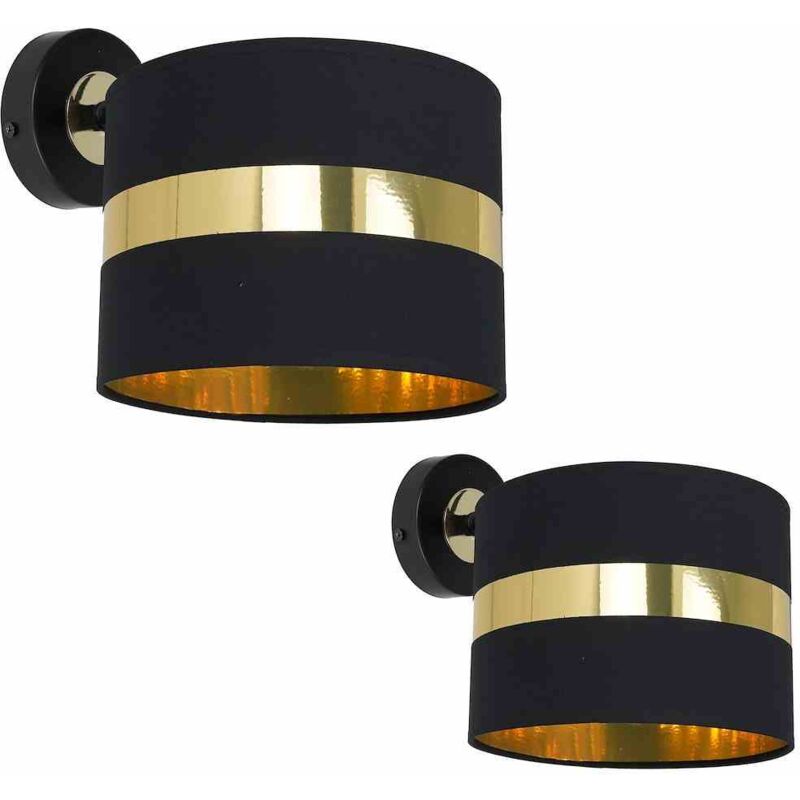 foto del prodotto lampada da parete palmira nero oro 1xe27 60w