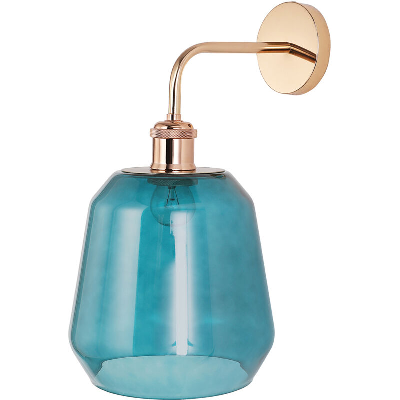 foto del prodotto lampada da parete paralume in vetro alessia blu