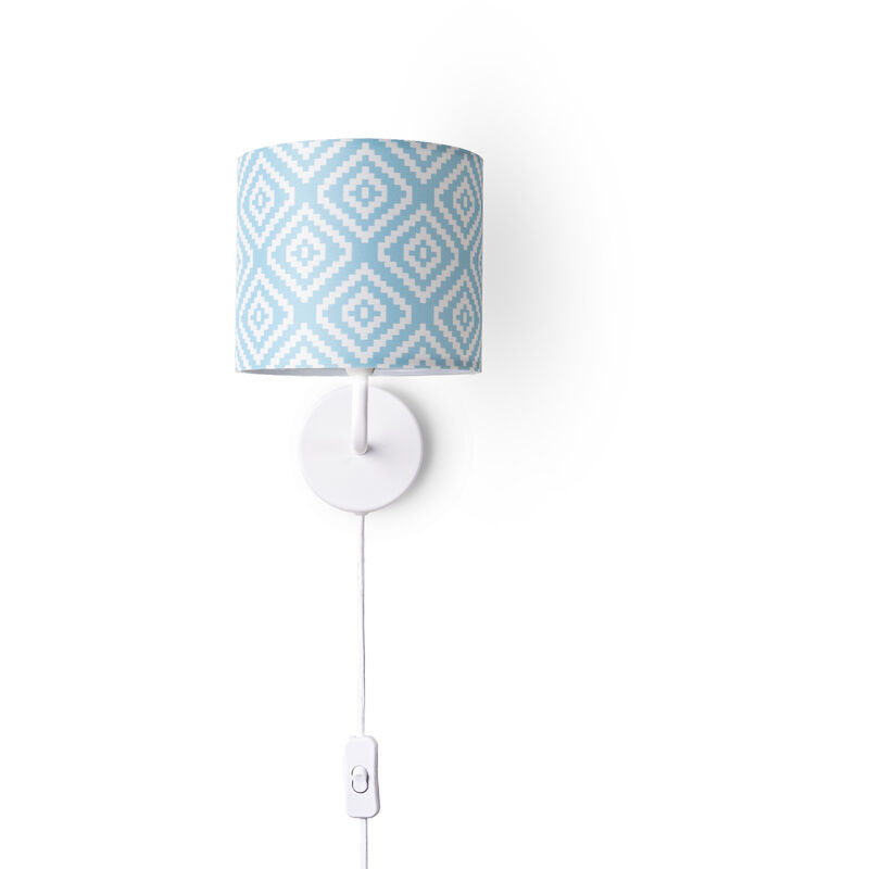 foto del prodotto lampada da parete paralume stoffa da tavolo da comodino e14 vintage r tro tondo lampada da parete bianca, design 6 18 cm paco home