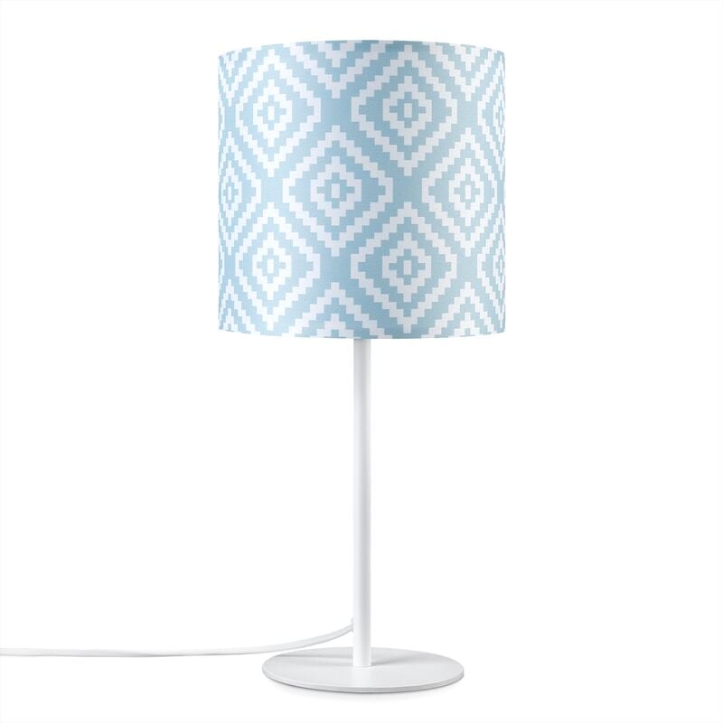 foto del prodotto lampada da parete paralume stoffa da tavolo da comodino e14 vintage r tro tondo lampada da tavolo bianca, design 6 18 cm paco home