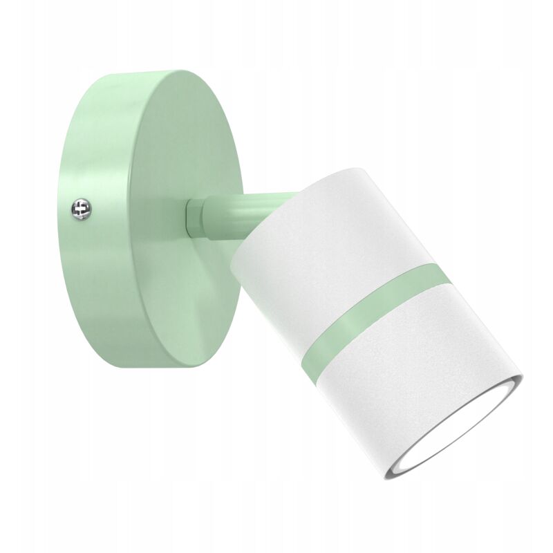 foto del prodotto lampada da parete per bambini led orientabile gu10, verde menta, bianco