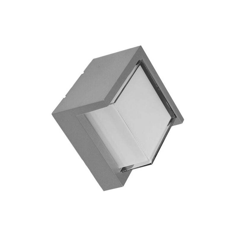 foto del prodotto lampada da parete per esterni 12w 3000k anoa grigio ip65 16x16x10,2 cm 600lm