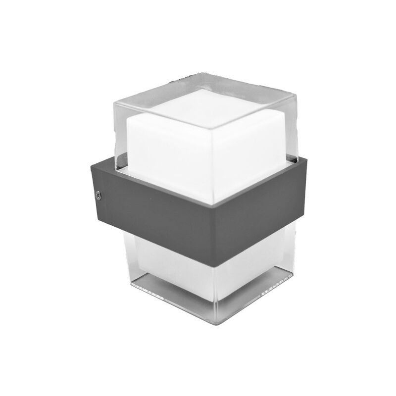 foto del prodotto lampada da parete per esterni 8w 3000k tucano grigio ip44 500lm 13,3x9,5x10,5 cm