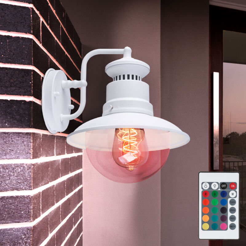 foto del prodotto lampada da parete per esterni a led dimmerabile con telecomando lampada per porta d ingresso lampada per facciata lanterna applique bianca, cambio