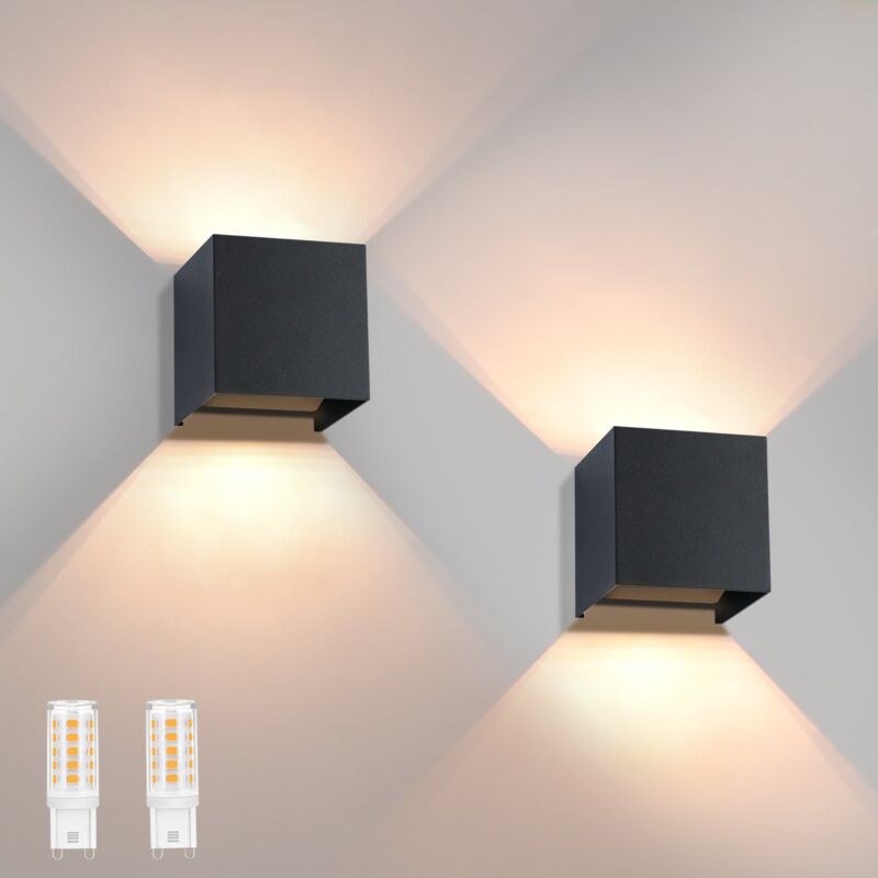 foto del prodotto lampada da parete per esterni a led gbly 2er lampada da parete per esterni per interni nera lampada da parete moderna lampada da esterno ip65