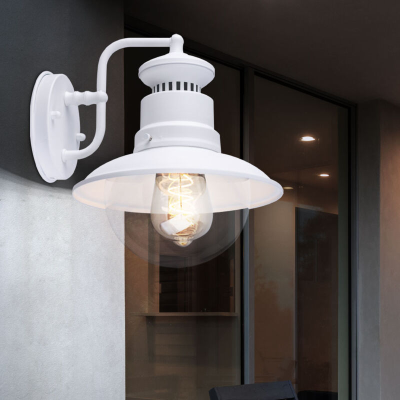 foto del prodotto lampada da parete per esterni a led lampada per porta d ingresso lampada per facciata lanterna lampada da parete bianca, vetro acciaio, 11w 1055lm,