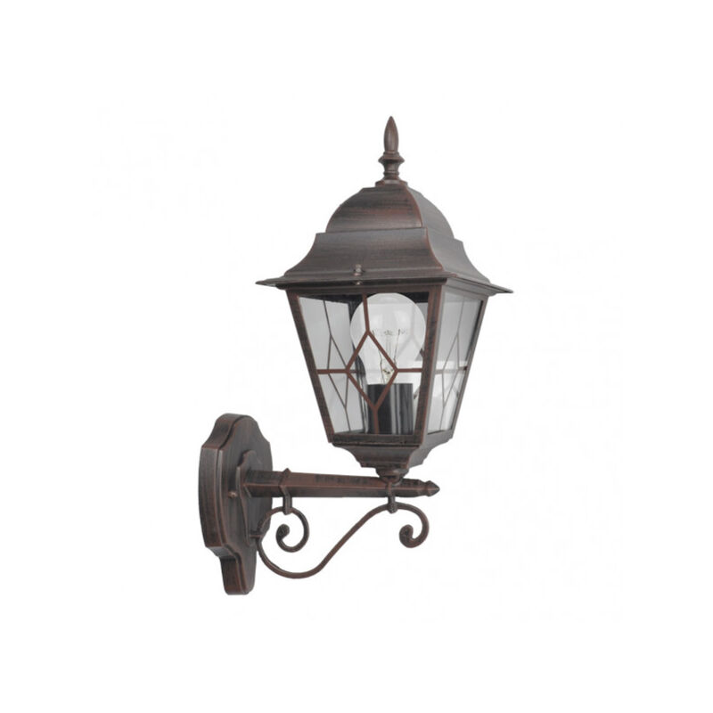 foto del prodotto lampada da parete per esterni bootes in alluminio 1xe27 marrone ip44 44x27x18 cm