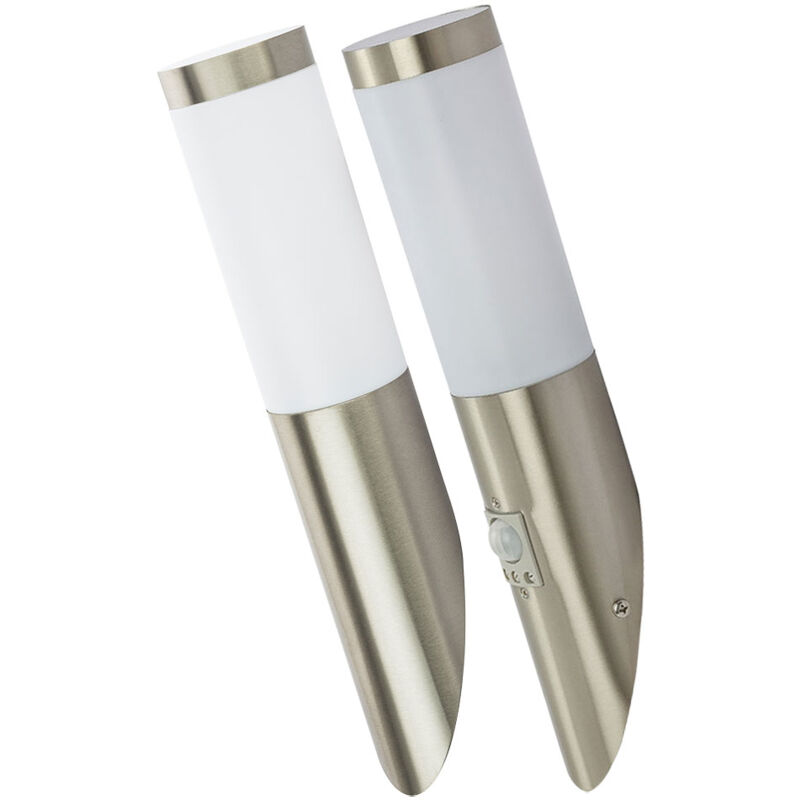 foto del prodotto lampada da parete per esterni con rilevatore di movimento, lampada per facciate, lampada da terrazza, lampada da giardino in acciaio inox, 1x e27,