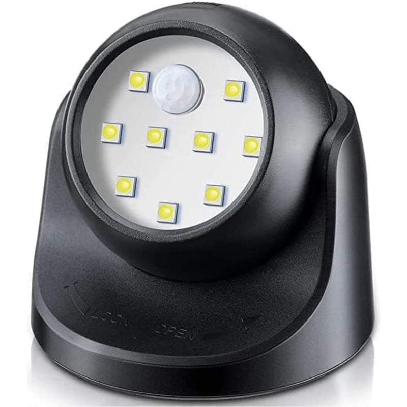 foto del prodotto lampada da parete per esterni con sensore di movimento, illuminazione a led per esterni, senza fili, a batteria, rotazione e inclinazione a 360 gradi