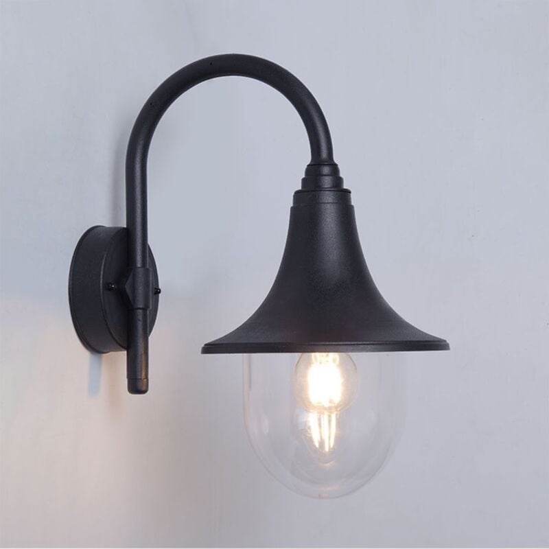 foto del prodotto lampada da parete per esterni crook nero nero