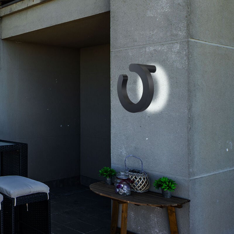 foto del prodotto lampada da parete per esterni lampada da facciata a led grigia lampada da giardino moderna per porta d ingresso, plastica alluminio satinata, 6w