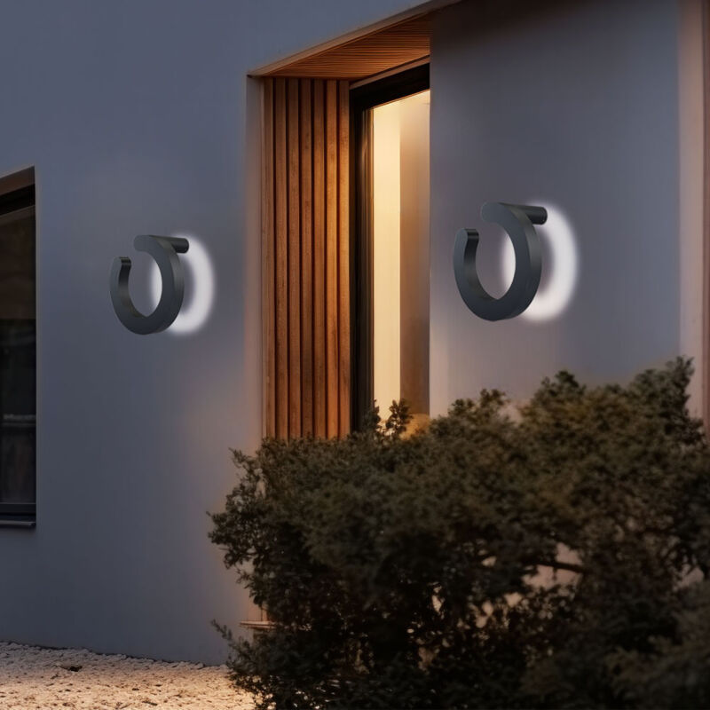 foto del prodotto lampada da parete per esterni lampada da facciata a led grigia lampada da giardino moderna per porta d ingresso, plastica alluminio satinato, 6w