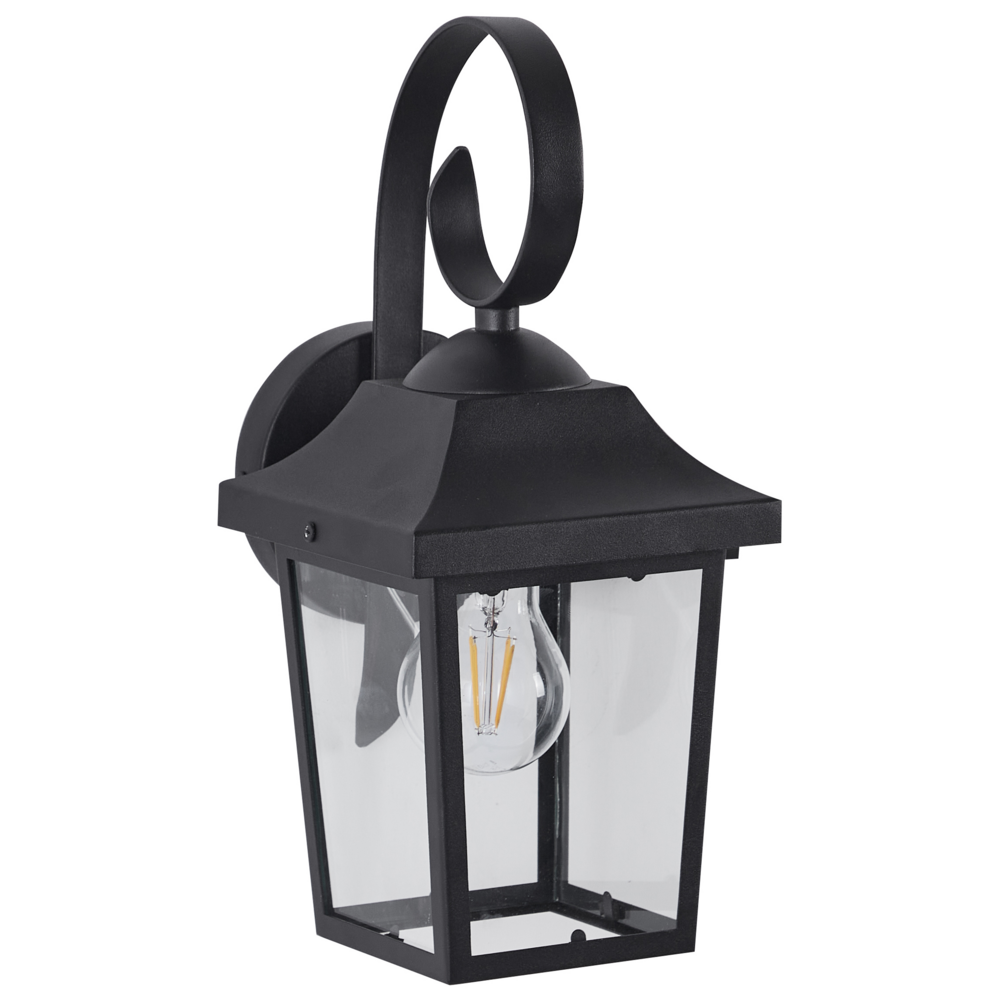 foto del prodotto lampada da parete per esterni lampada da parete nera sconce in metallo ferro vetro opaco design moderno giardino del patio