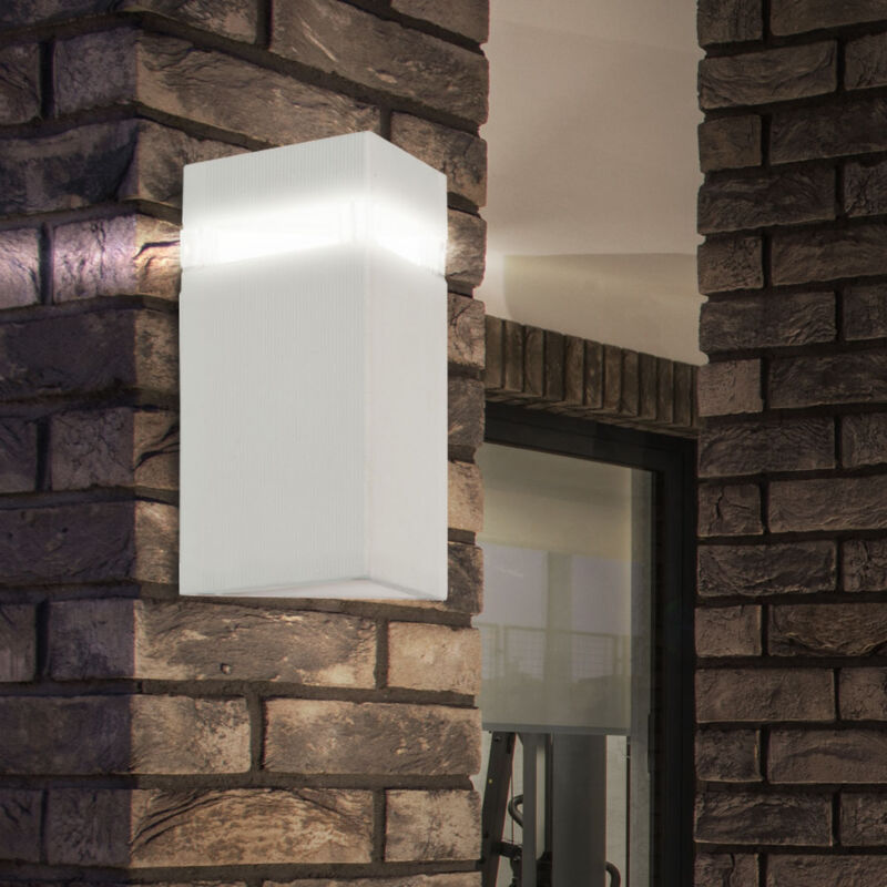 foto del prodotto lampada da parete per esterni lampada da parete per esterni in alluminio bianco ip54 13,5x11x15,3cm, giardino balcone garage