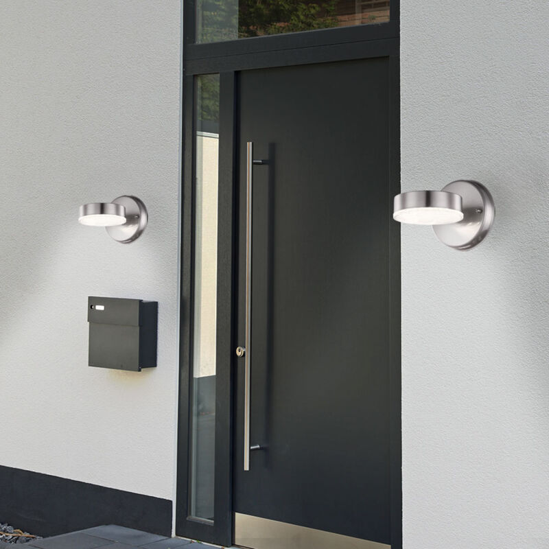 foto del prodotto lampada da parete per esterni lampada per facciata in acciaio inox lampada per porta d ingresso a led lampada da giardino argento, 7w 450lm bianco