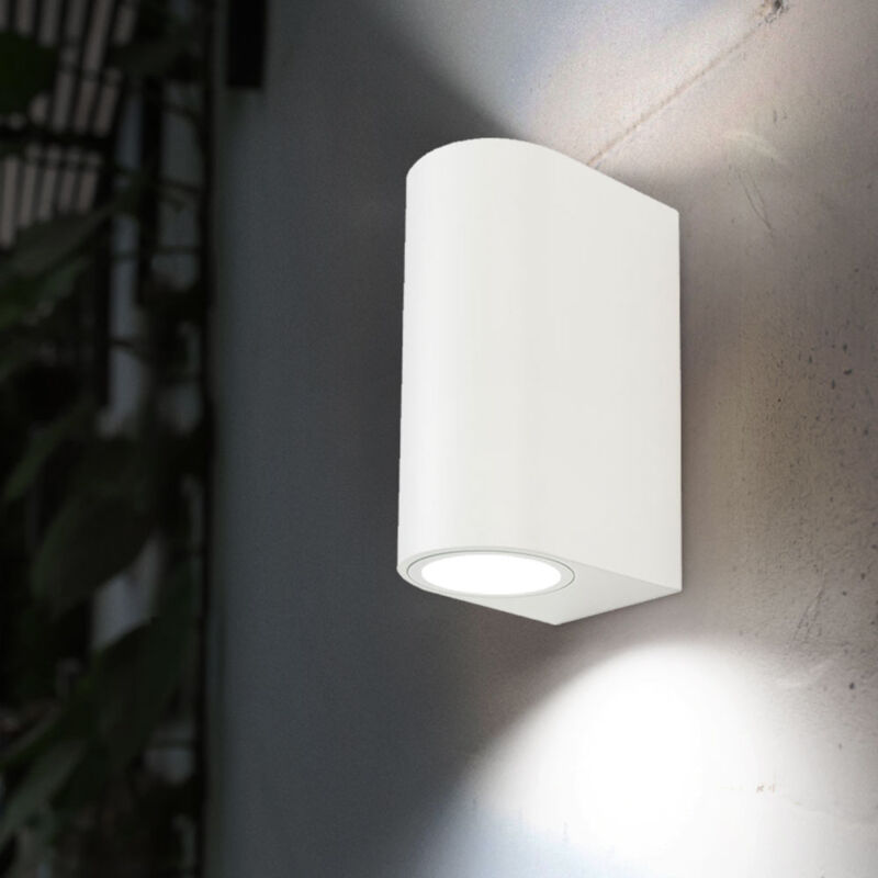 foto del prodotto lampada da parete per esterni luce di facciata bianca up down luce di patio luce di giardino luce di porta d ingresso luce di parete 2 fiamme, 2x