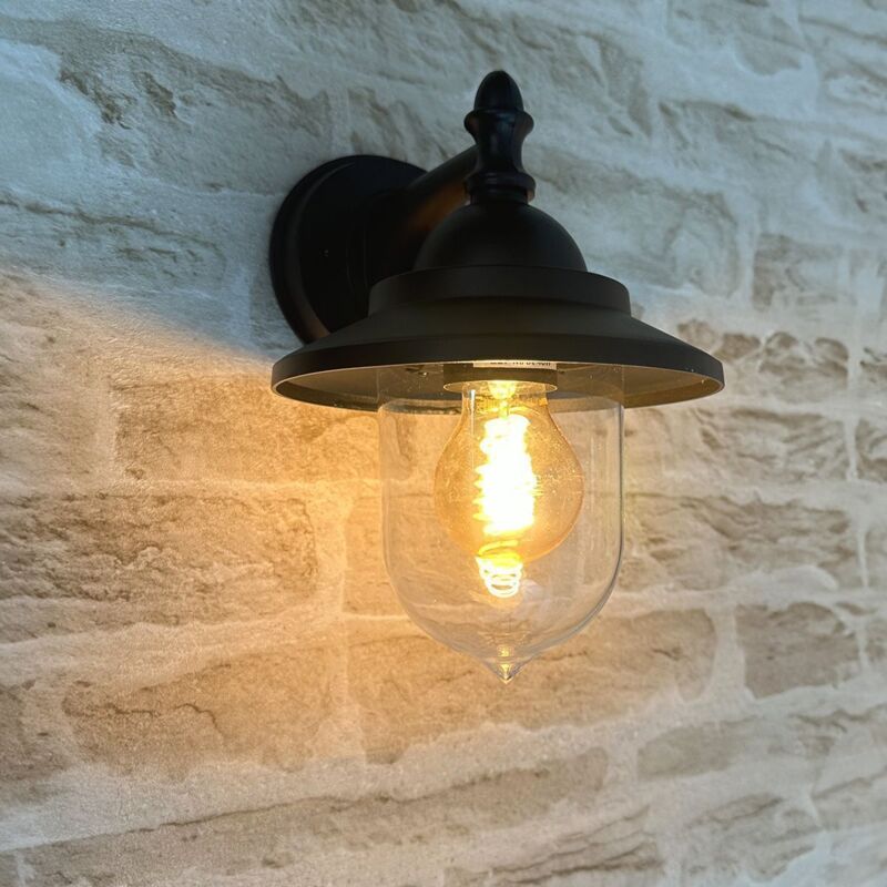 foto del prodotto lampada da parete per esterno e27 london ip44 nero opaco