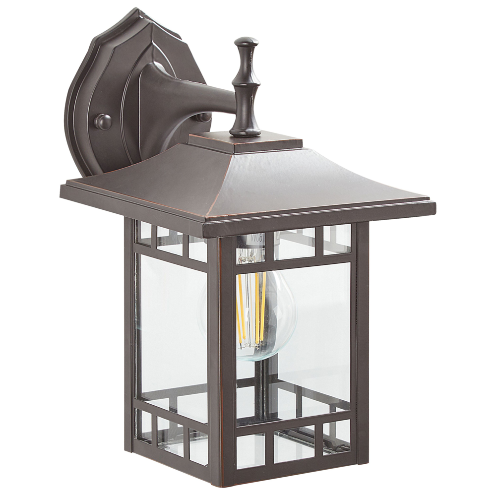 foto del prodotto lampada da parete per esterno metallo e vetro nero 28 cm esterno giardino stile tradizionale