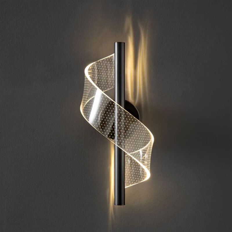 foto del prodotto lampada da parete per interni 10w led bianco caldo lampada da parete decorativa moderna in alluminio, per camera da letto soggiorno scala corridoio ristorante, nero