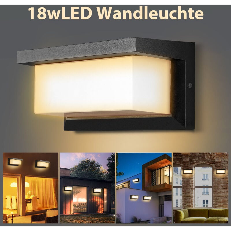 foto del prodotto lampada da parete per interni esterni con sensore di movimento, luce da parete moderna 18w led, luce da parete bianco caldo randaco