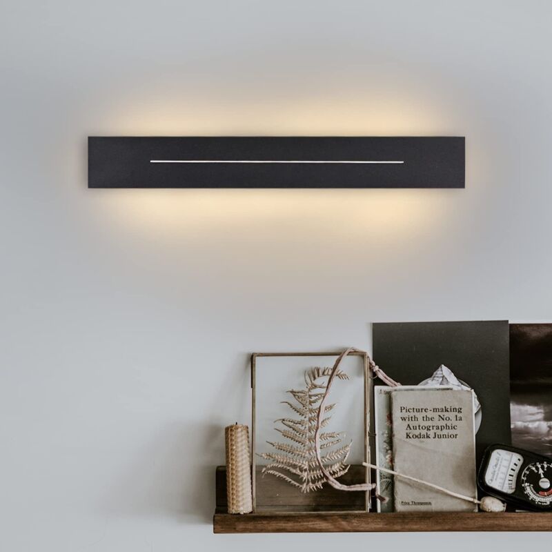 foto del prodotto lampada da parete per interni lampada da parete a led 30cm lampada da corridoio moderna bianco caldo camera da letto lampada da scala nera 8w