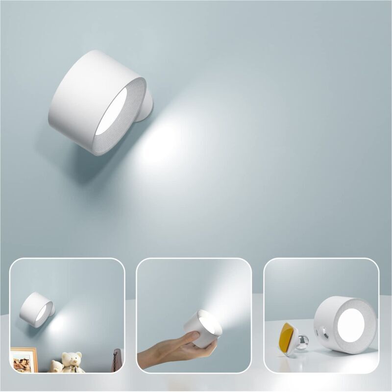 foto del prodotto lampada da parete per interni, lampada da parete a led touch con porta di ricarica usb, controllo touch, 3 livelli di luminosit , 3 temperature,