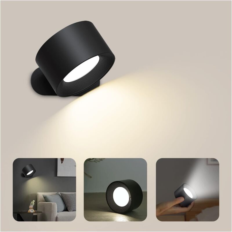 foto del prodotto lampada da parete per interni, lampada da parete a led touch con porta di ricarica usb, controllo touch, 3 livelli di luminosit , 3 temperature,