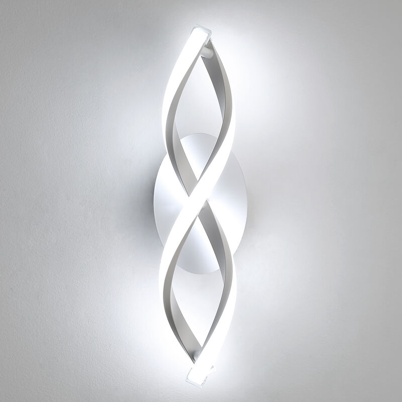 foto del prodotto lampada da parete per interni, lampada da parete moderna a led 14w 1800lm, bianco freddo 6500k, design curvo per camera da letto, scale, soggiorno